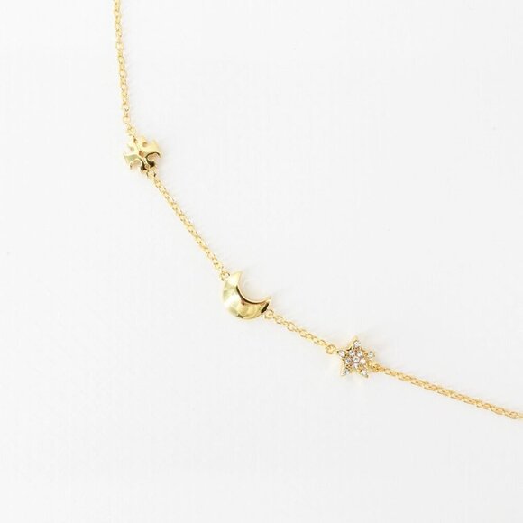 Tory Burch Star Moon Charm Logo Bracelet Gold OS - Picture 13 of 14